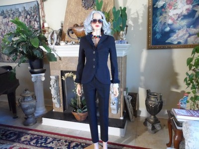 Akris Punto for Bergdorf Goodman Black Cotton Pant Suit Size 4