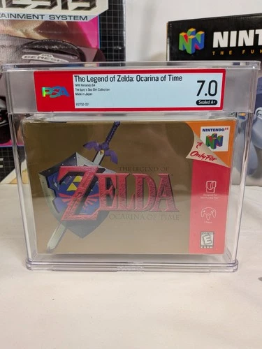 Zelda Ocarina of Time N64 PSA 7.0 Sealed A+ V-Seam 1998 Graded