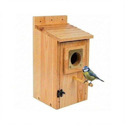 Cedar Bird House Outdoor Copper Guard Entrance Hole Nesting Box Tree Shrub Cage