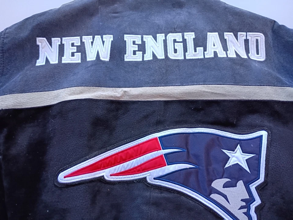 Chaqueta de gamuza de cuero con licencia de los New England Patriots de la NFL talla XL Foto 3 de 4