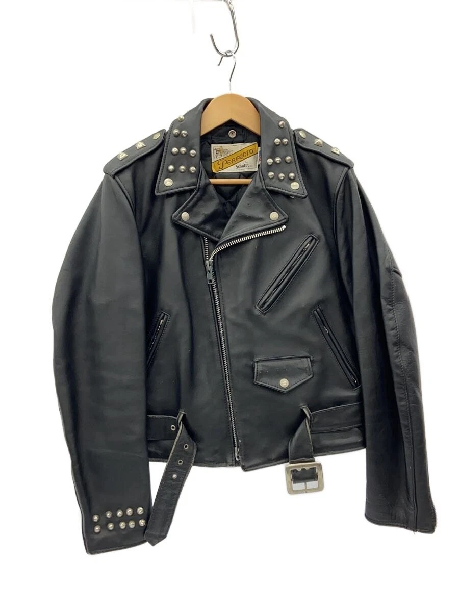 Chaqueta Schott Perfecto 618 Doble Rider Cuero Gris Tachonado Talla 38