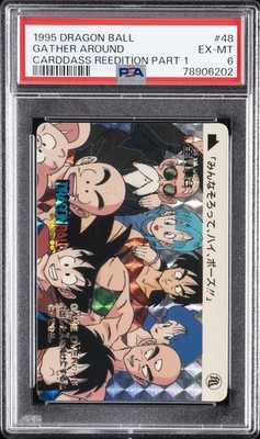 1995 DRAGON BALL CARDDASS REEDITION PART 1 #48 GATHER AROUND PSA 6