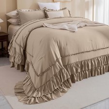 Ruffled Oversized King Comforter Oversized King Plus 128 120 Light Taupe