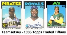 1986 Topps Traded Tiffany Baseball Set Break * Pick Your Card * Front Back Scans