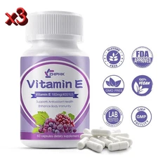 Vitamin E capsules help tighten the skin resist wrinkles promote joint health