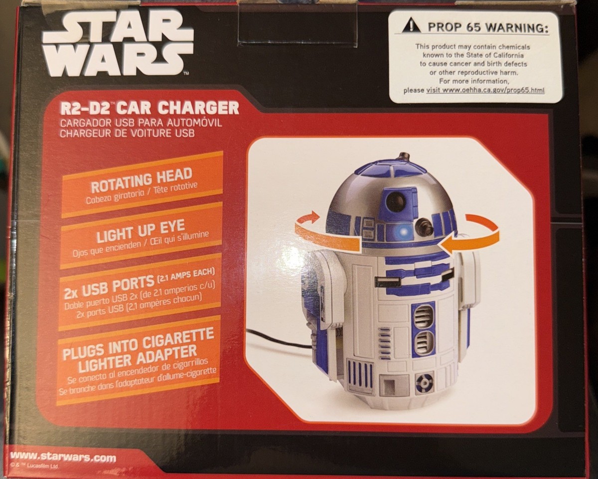 ThinkGeek Star Wars R2-D2 Car Charger White/Blue for sale online