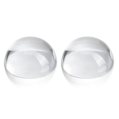 2Pcs 3.1inch Crystal Dome Magnifying Paperweight, Clear Distortion-Optics Con...