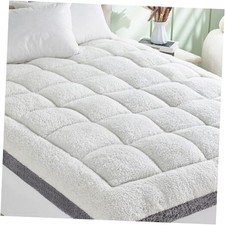Mattress Topper Size for Back Pain Extra Thick Sherpa Mattress Pad Queen White