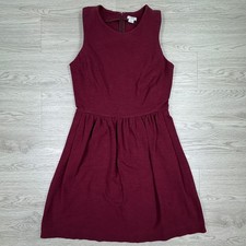 J.Crew Women's Dress Fit and Flare Sleeveless Maroon Small Cotton Blend Stretch