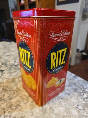 Vintage Ritz Crackers Nabisco Tin Can 1986 Limited Edition 4''x4''x8.75''