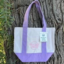 Trader Joe  s Mini Canvas Tote Bag Purple Lavender Limited Edition Spring 2026