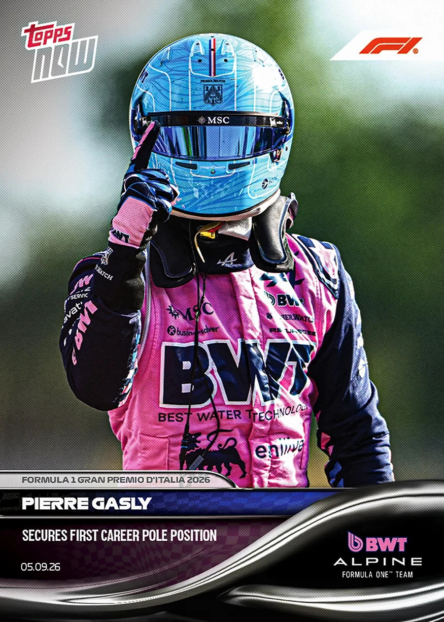 2026 Topps Now Pierre Gasly Secures First Career Pole Position #56 PRESALE