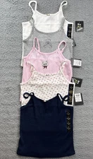 Art Class Girls Youth Large 10/12 White Blue Graphic Cami Tank Top 5pc Set