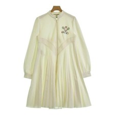 GUCCI Flared Dress Long Sleeve Full Zip Closure Polyester Cotton White Size S 