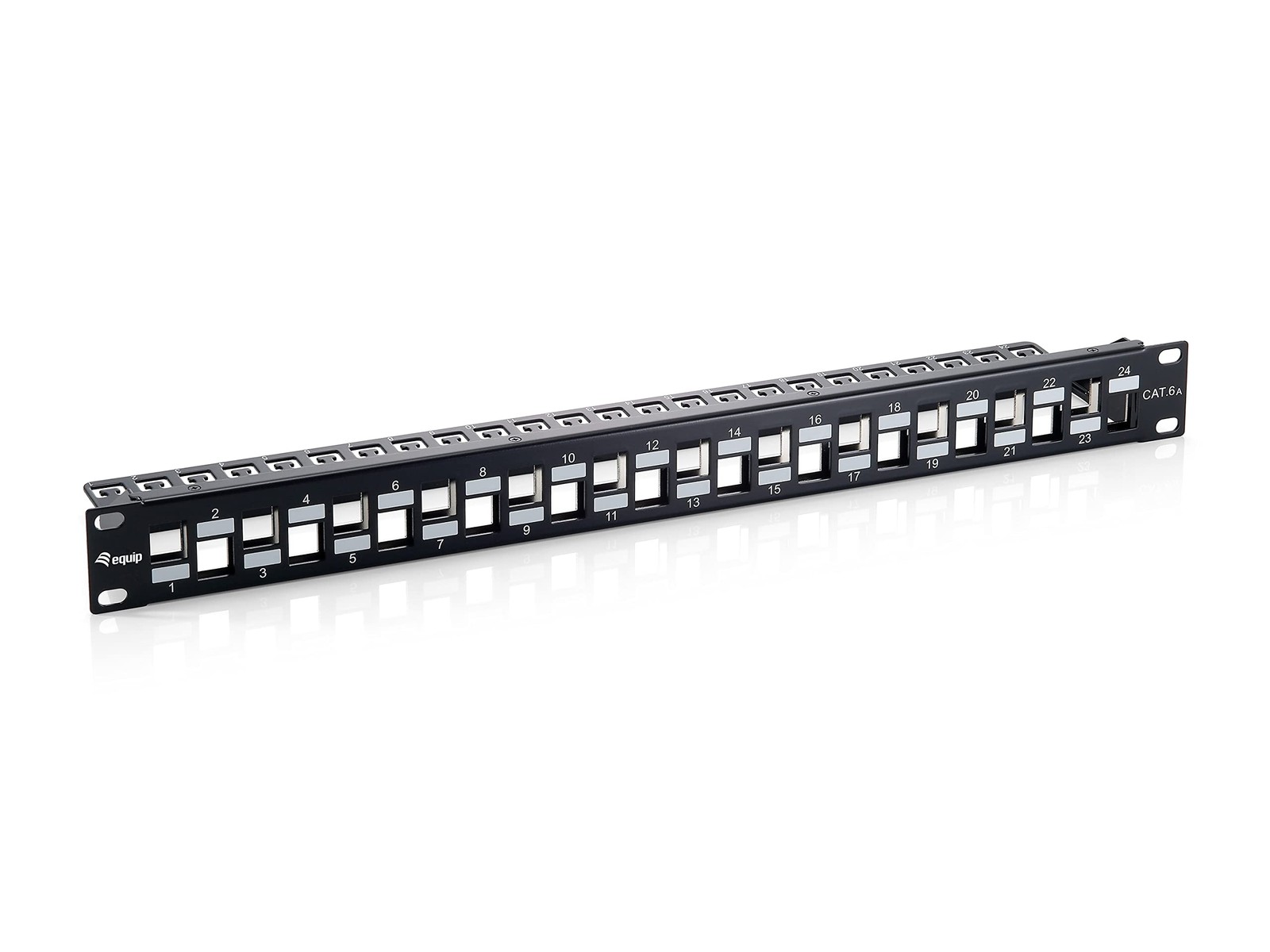 Equip Patch Panel 24 Port RJ45 Cat6a 19 Inch 1U Shielded Black