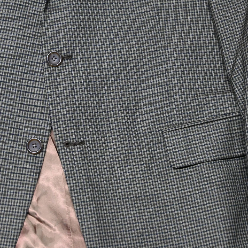 Hart Schaffner Marx 44R Verde Cuadros Hecho en EE. UU. Lana Hombre Traje Chaqueta Abrigo Deportivo Foto 3 de 4