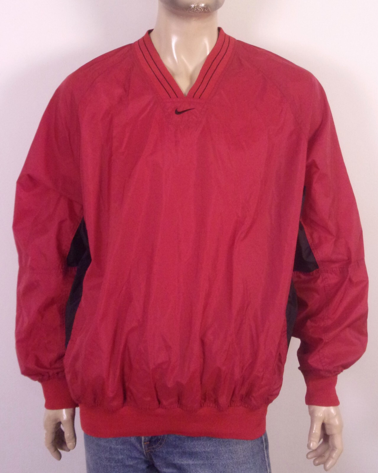 vintage 90s 00s Y2K Nike Center Tiny Swoosh Pullover Windbreaker Jacket SZ XL