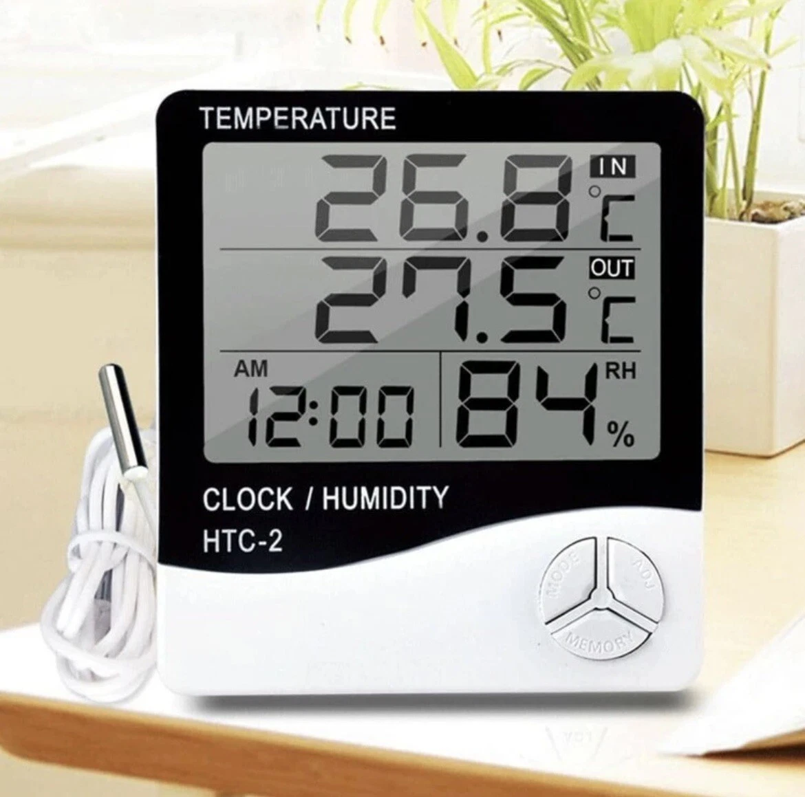 Mini Termometro Digitale Per Interni, Igrometro Portatile Professionale Con Ampio Schermo E Orologio Termometro Bianco Preciso Igrometro Per Cas 98143402