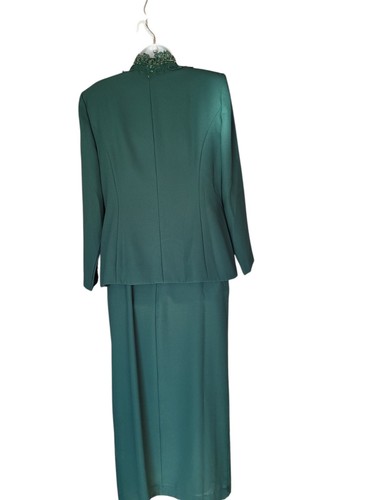 Elegant KAREN MILLER Long Dress Womens 12 Embellished Jacket Special Occasion US - Picture 18 of 24