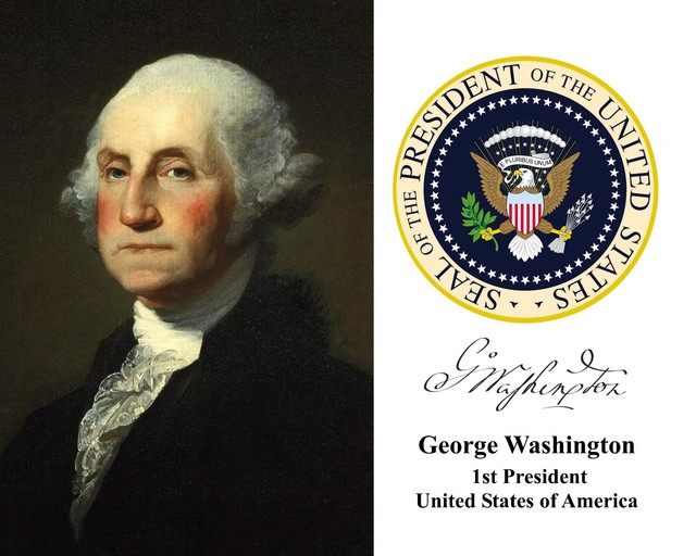 Washinton U.S. USA Presidential Seal Autograph 11 x 14 Photo