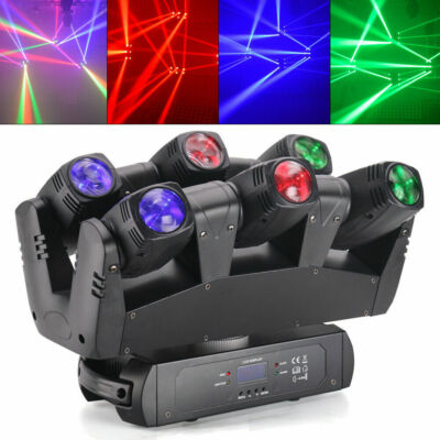6-LEDs Moving Head Stage Lighting Beam  RGB DMX Laser Bar Disco Party DJ Lights