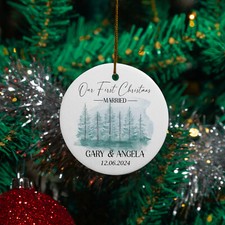 Our First Christmas Married Couple Custom Gift - Personalized Xmas Ornament