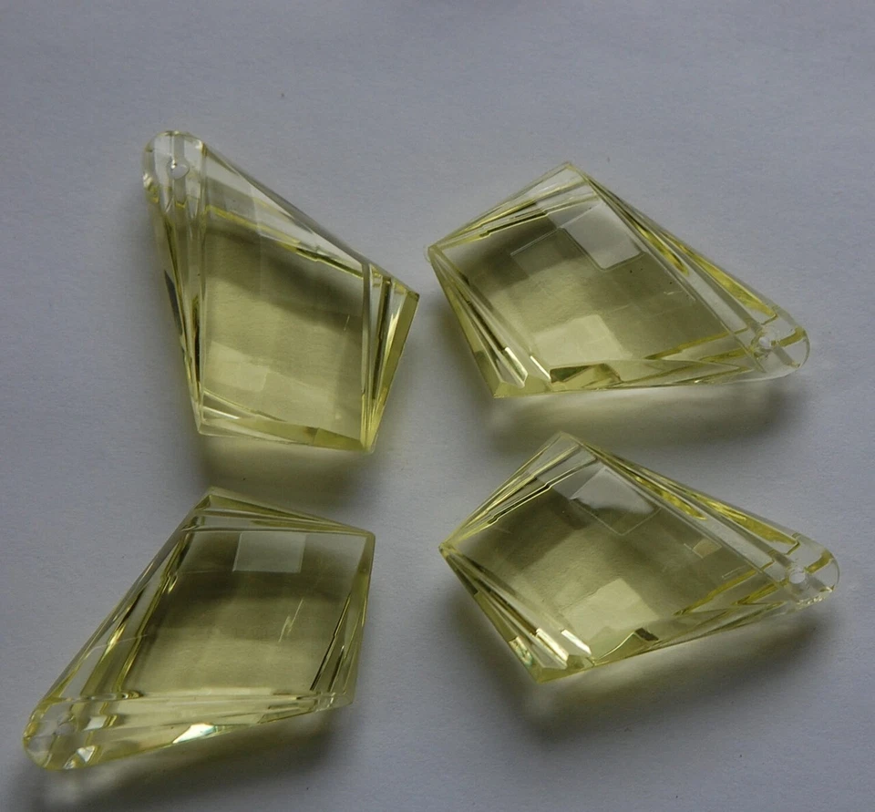 Colgante acrílico amarillo facetado vintage (4) pnd030 Foto 3 de 4