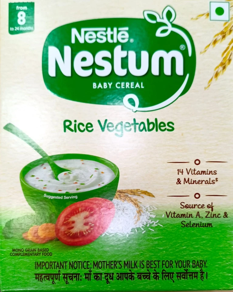 Cereal bebê NESTUM – De 8 a 12 meses, arroz vegetal, 300gr validade 31-05-2026 f/s - Imagem 3 de 4