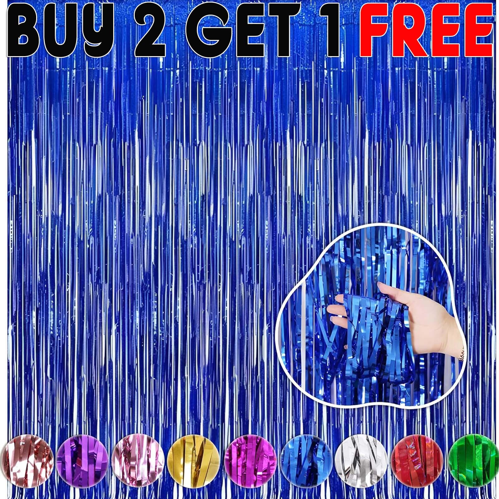 2M3M FOIL FRINGE TINSEL BACKDROP CURTAIN DOOR WEDDING BIRTHDAY PARTY