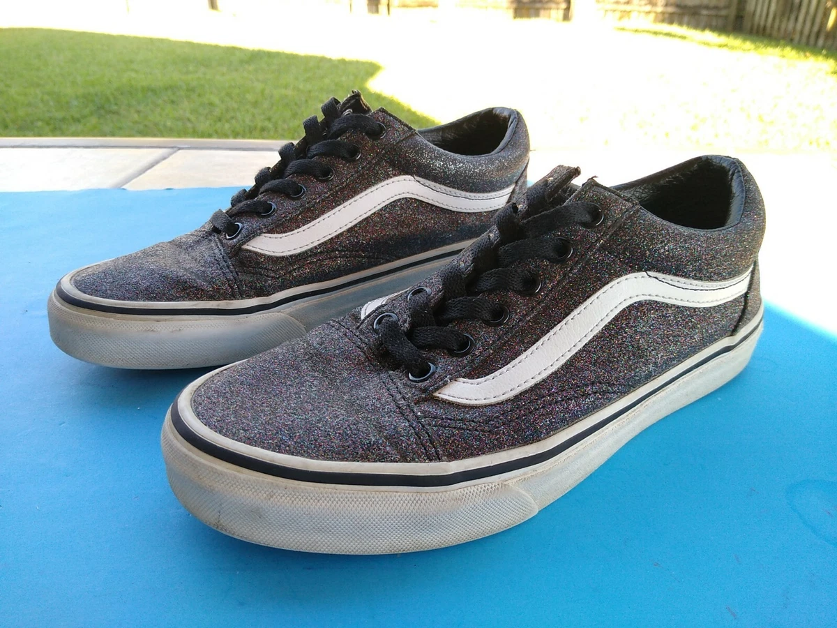 Vans Old Skool Shiny Glitter Stars Womens Size 7.5 sneaker lace up