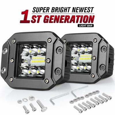 2X 5'' Flush Mount 200W LED Work Light Bar Rear Bumper Reverse Pods Fog Driving