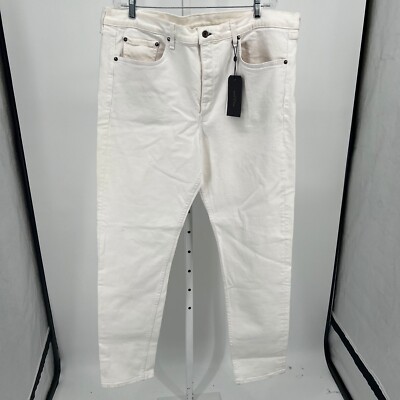 rag & bone Mens Fit 2 Slim Jeans 40 Tapered Leg White Broken Twill Stretch
