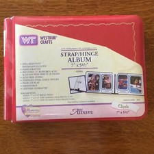 Westrim Crafts WT Strap / Hinge Album 7  X 5 1/2   29301 RED CLOTH Cherished 