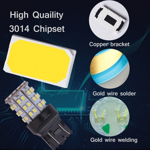 8X 7443 7440 LED 6500K Reverse Backup Brake Tail Stop Parking Light Bulbs 64-SMD - Picture 2 of 8