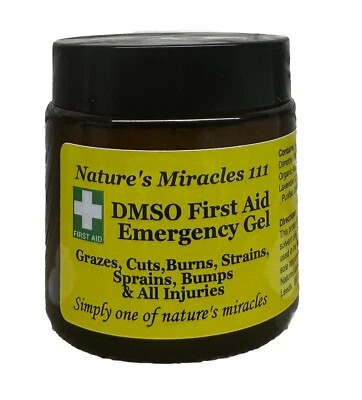 NATURES MIRACLES 111 Natural Emergency First Aid Treatment DMSO Organic Blend Multi Purpose Gel,4oz.