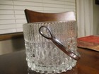 Vintage Teleflora Glass Ice Bucket With Chrome Handle Made In France — photo 1