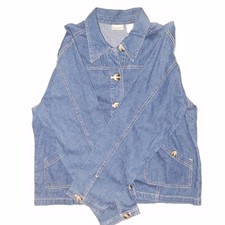Erika Women's Xl Jean Jacket Pockets Buttons Blue Vintage Brand New With Tags