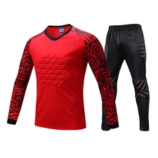 Boy Adult Sport Soccer Football Goalkeeper Goalie Padded Chest Pants Jersey Top