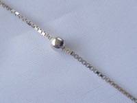 Silver Necklace Chain Box Link With Beads 15 Silver Necklace Chain Box Link With Beads 15