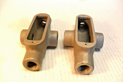 QTY 2 -  Crouse-Hinds X19, Aluminum   1/2'' Rigid Conduit Outlet Body