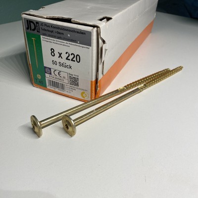 10 Tellerkopfschrauben Sparrenschrauben TORX Konstruktionsschrauben 8 x 220