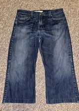 Men's Levis 527 Low Boot Cut Blue Denim Jeans Sz 36 X 23 Professionally Hemmed