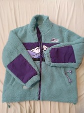 Aelfric Eden Teal Sherpa Fleece Jacket Coat Full Zip Women's Size Small