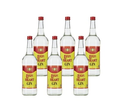 6x Lion Heart Dry Gin 37,5 % Vol.   - 1 L Flasche Gin