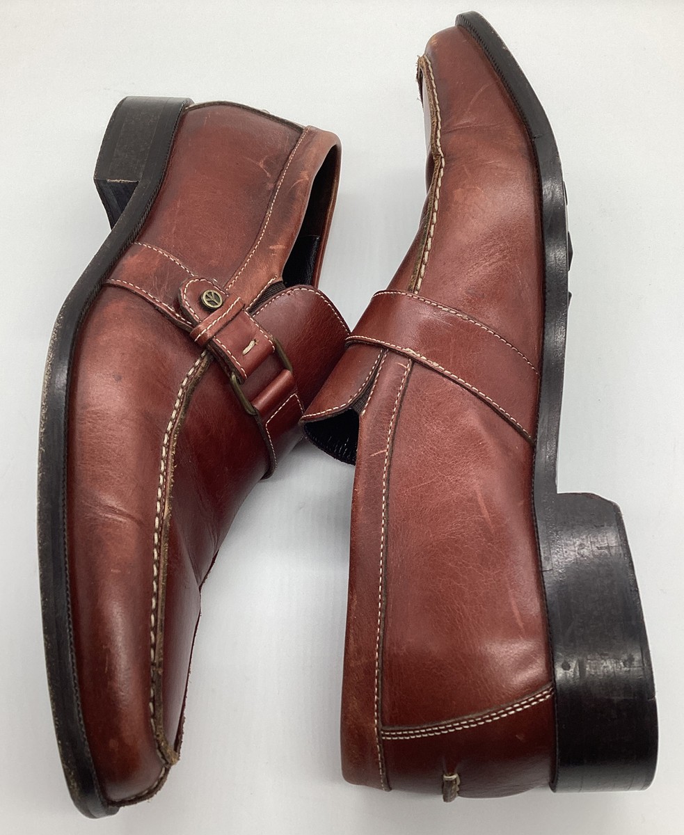 Donald J. Pliner Mens Size 9M Rad Brown Loafers Dress Shoe 