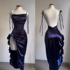 Long Dress Women Vintage Backless Strapless Ruffles Party Elegant Evening Dress