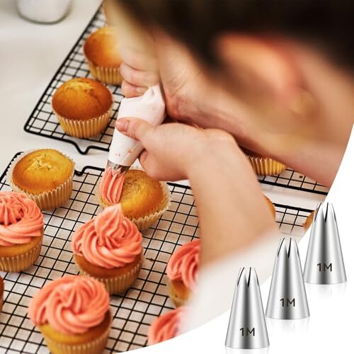 3 PCS 1M Cake Piping Nozzle Tips Stainless Steel Large Piping Tips Cake Decor... - Picture 5 of 7