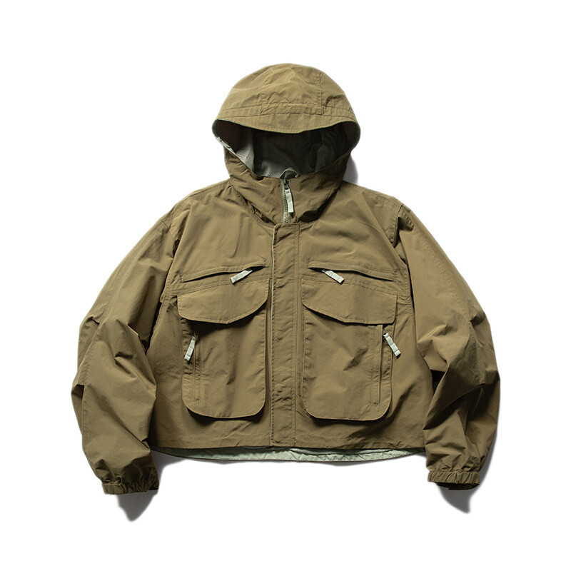 Multi Pocket Work Jacket Japanese Two Sided Hooded Interchange