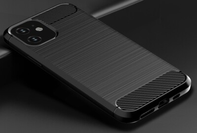 iPhone 11/12/13/14/15/16 Mini Plus Pro Max Hülle Cover Fibercarb TPU Soft Bumper