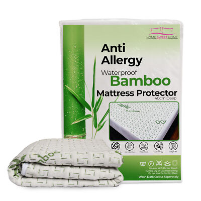 Luxury Bamboo Mattress Protector Waterproof Mattress Protector 40CM ...